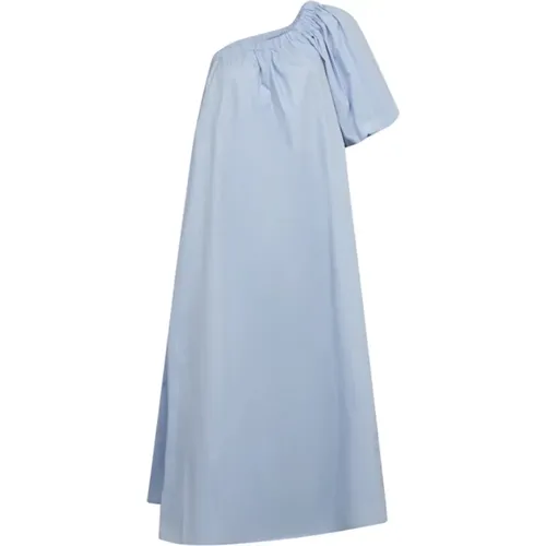 Ein-Schulter Cashmere Blaues Kleid , Damen, Größe: L - Copenhagen Muse - Modalova