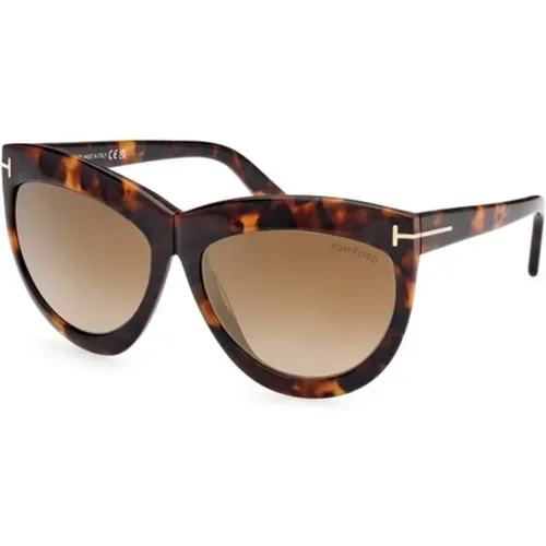 Mirror Sunglasses Blonde Havana Style , unisex, Sizes: 59 MM - Tom Ford - Modalova