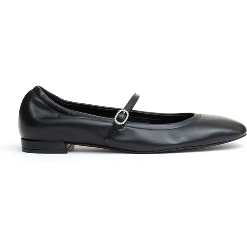 Ballerinas, female, , Size: 7 1/2 US Leather Ballerina with Strap - Stuart Weitzman - Modalova