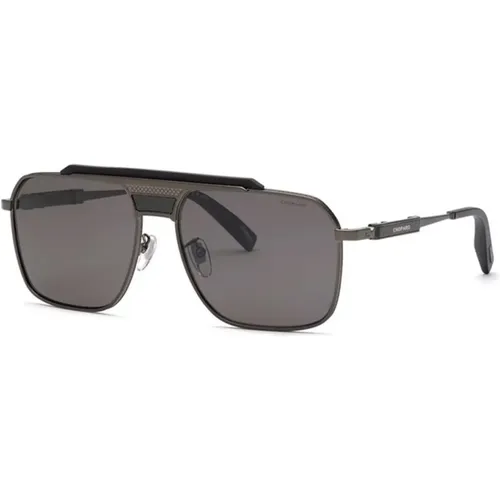 Shiny Gun Smoke Sunglasses Model Schl31 , male, Sizes: 62 MM - Chopard - Modalova