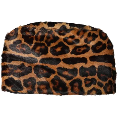 Beanies, female, , Size: 57 CM Leopard Print Bucket Hat - Dolce & Gabbana - Modalova