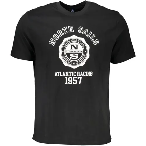 Schwarzes Print-Logo-T-Shirt , Herren, Größe: 3XL - North Sails - Modalova