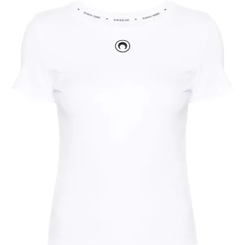 Cotton 1X1 RIB T-Shirt , female, Sizes: M - Marine Serre - Modalova