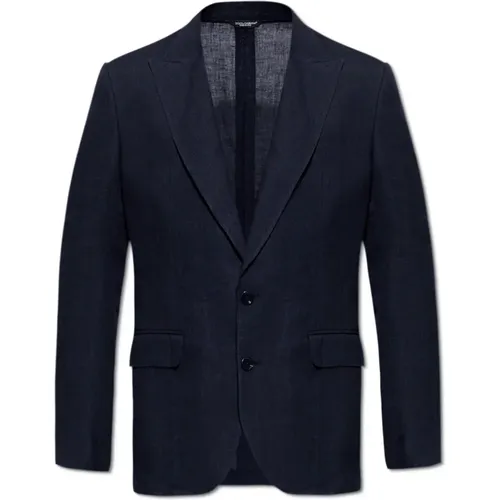 Linen blazer , male, Sizes: XL, L - Dolce & Gabbana - Modalova