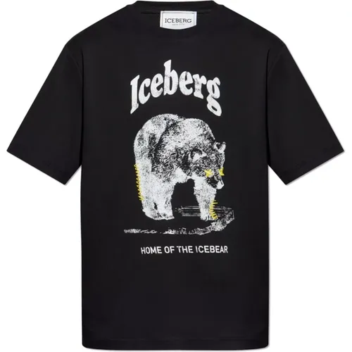 T-Shirts, male, , Size: L T-shirt with print - Iceberg - Modalova