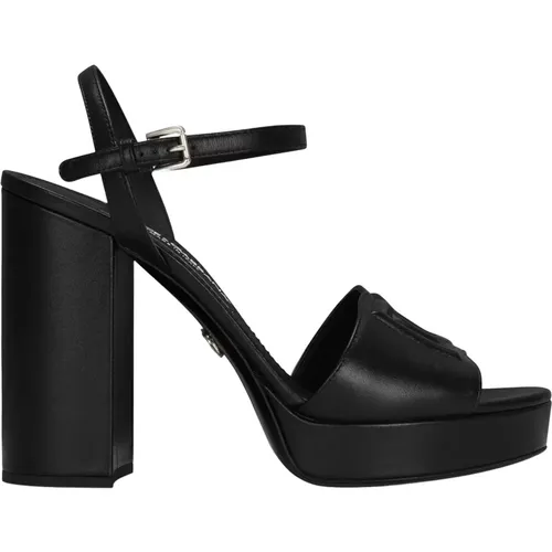 Keira Plateau Leather Sandals , female, Sizes: 8 UK, 7 UK - Dolce & Gabbana - Modalova