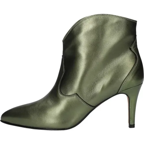 Grüne Metallic Stiefeletten Selene , Damen, Größe: 35 EU - Toral - Modalova