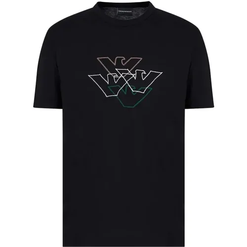 Herren T-Shirt mit Logo-Print , Herren, Größe: L - Emporio Armani - Modalova