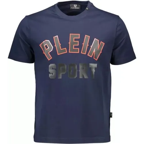 Blaues Sportliches T-Shirt mit Logo-Detail - Plein Sport - Modalova