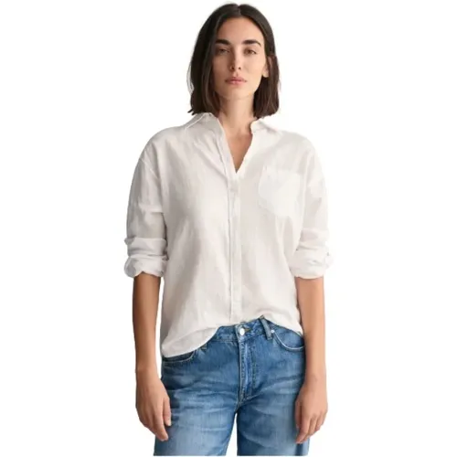 Shirts, female, , Size: M Linen Shirt - Gant - Modalova