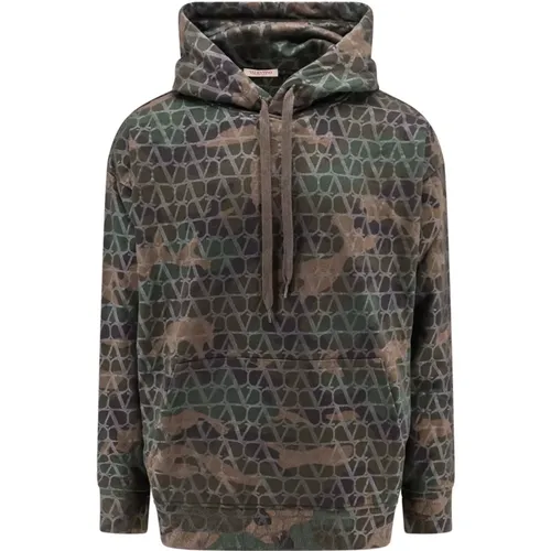 Camouflage Jersey Sweatshirt mit Kapuze - Valentino - Modalova