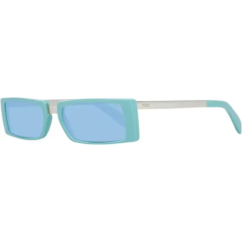 Sunglasses, female, , Size: ONE SIZE Turquoise Rectangle Sunglasses with Lenses - EMILIO PUCCI - Modalova