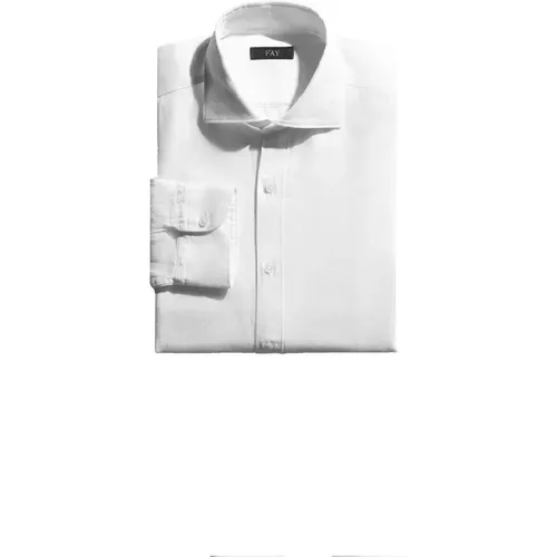 Weiße Leinenhemd mit französischem Kragen,Formal Shirts - Fay - Modalova