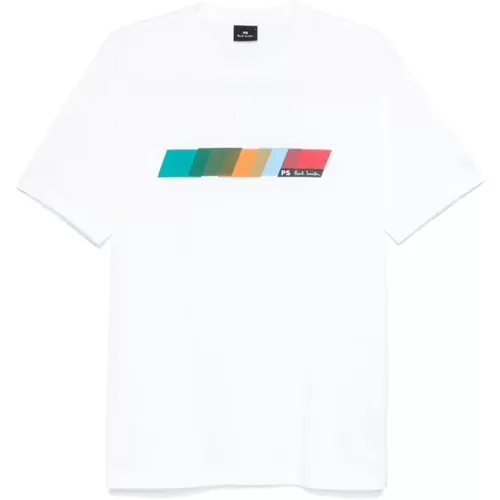 Weiße Jersey Crew Neck Logo T-shirts , Herren, Größe: M - Paul Smith - Modalova