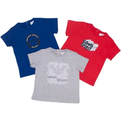 T-Shirt-Set Kurzärmel mit Logoabzügen - Armani - Modalova