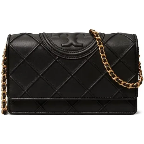 Schwarze Fleming Tasche mit goldfarbener Hardware - TORY BURCH - Modalova