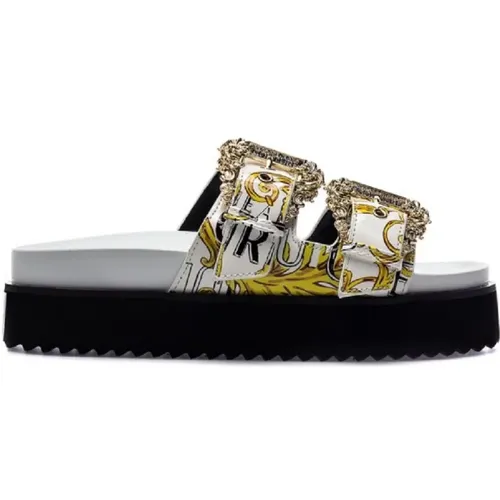 Platform Logo Sliders - Size 38 , female, Sizes: 6 UK - Versace Jeans Couture - Modalova