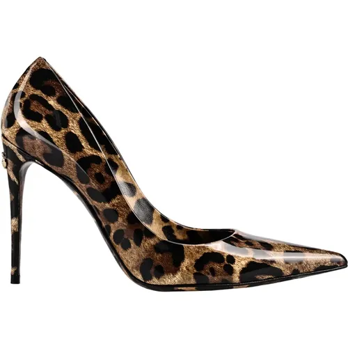 Leopardenmuster Leder Decolletes , Damen, Größe: 36 1/2 EU - Dolce & Gabbana - Modalova