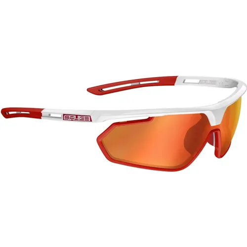 White Sunglasses with Orange Lenses , unisex, Sizes: ONE SIZE - Salice - Modalova