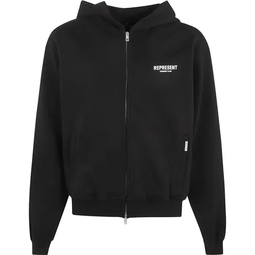 Schwarzer Pullover mit Logodruck , Herren, Größe: S - REPRESENT - Modalova