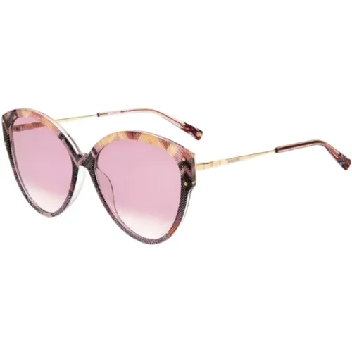 Sunglasses, female, , Size: ONE SIZE Golden Metal and Plastic Sunglasses - Missoni - Modalova