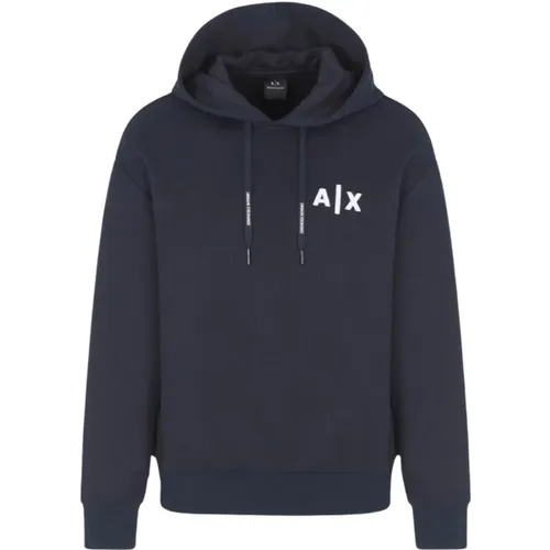 Blaue Kapuzenpullover Trendiger Casual-Stil - Armani Exchange - Modalova