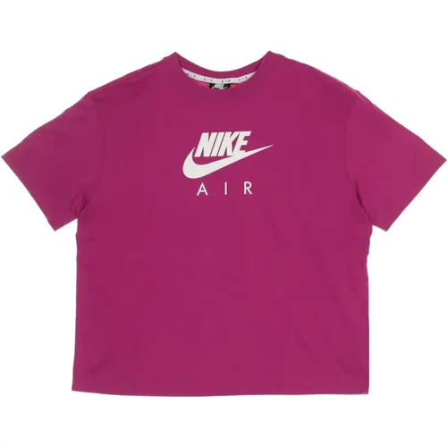 Cactus Flower/Weißes Air Top T-shirt , Damen, Größe: L - Nike - Modalova