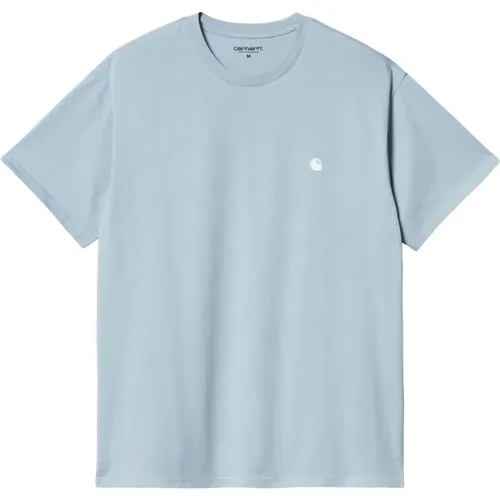 Blaues Baumwoll-T-Shirt Loose Fit Kurzarm , Herren, Größe: S - Carhartt WIP - Modalova