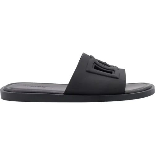 Rubber Slide Sandals , male, Sizes: 11 UK, 6 UK, 8 UK, 7 UK, 9 UK, 10 UK - Dolce & Gabbana - Modalova