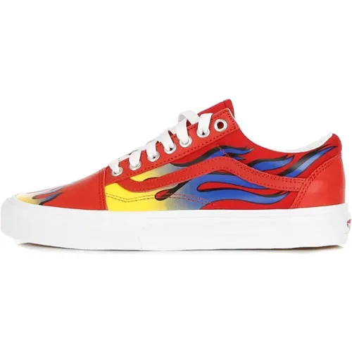 Sneakers, male, , Size: 12 US Red/Blue Low Top Sneakers All Over Print - Vans - Modalova