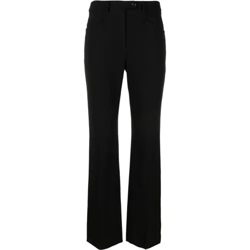 Chinos, female, , Size: M Stylish Mid-Rise Straight-Leg Trousers - Moschino - Modalova