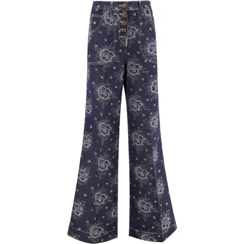 Floral Jacquard Flared Jeans , female, Sizes: W28, W30, W29, W27 - ETRO - Modalova