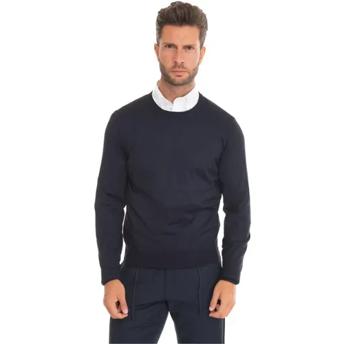 Stonewashed Wolle Seidenpullover , Herren, Größe: 2XL - Canali - Modalova