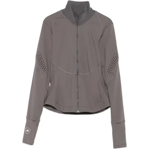 Light Jackets, female, , Size: L Laser-Cut High Neck Jacket - adidas by stella mccartney - Modalova