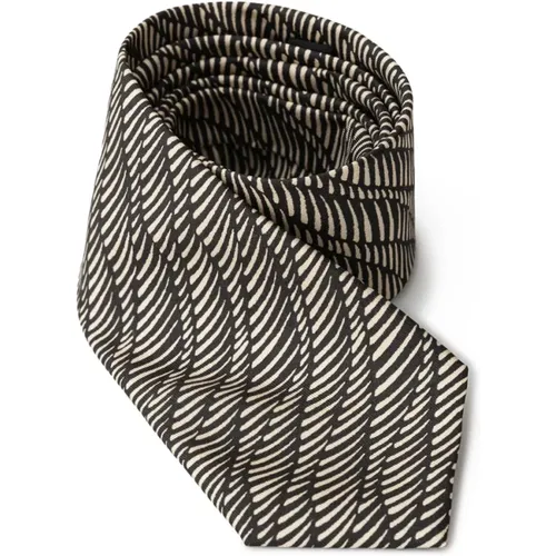 Ties, male, , Size: ONE SIZE Zebra Print Silk Tie - Giorgio Armani - Modalova