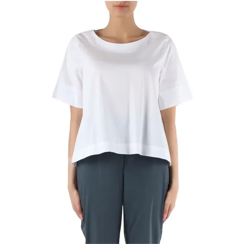 Stretch poplin flared blouse , female, Sizes: S - NIU - Modalova