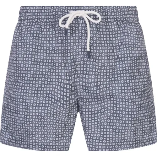 Graue Badeshorts mit Mikromuster , Herren, Größe: XL - Fedeli - Modalova