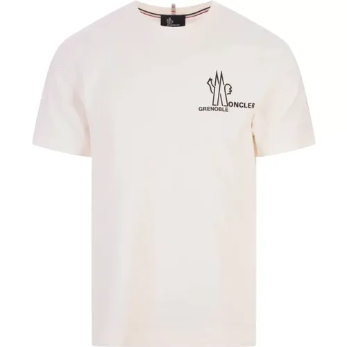 Weißes T-Shirt für Stadt und Outdoor , Herren, Größe: M - Moncler - Modalova