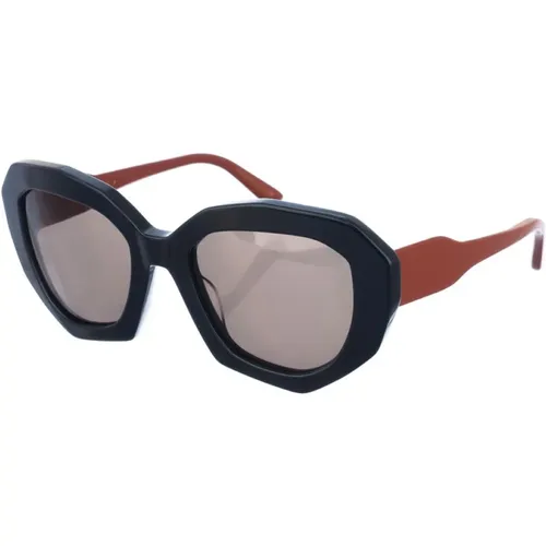 Ovale Schwarz-Graue Sonnenbrille - Marni - Modalova