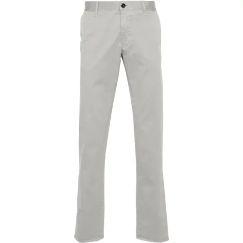 Chinos, male, , Size: W38 Stretch Cotton Grey Twill Trousers - Incotex - Modalova