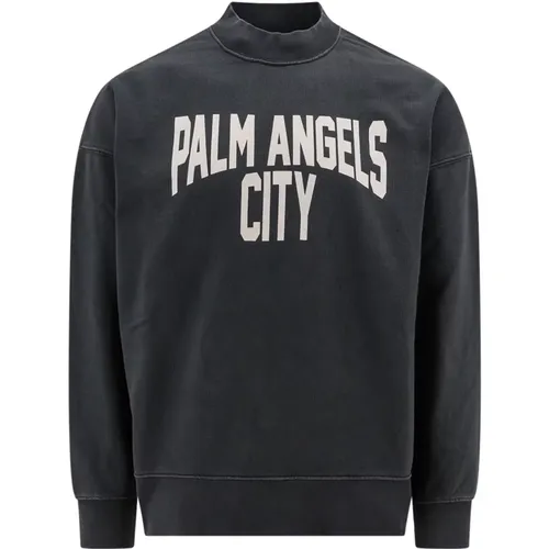 Logo Baumwoll-Sweatshirt , Herren, Größe: L - Palm Angels - Modalova
