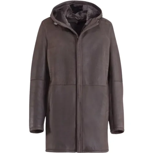 Waxed Shearling Parka , male, Sizes: 2XL, 4XL, 3XL, XL - Gimo's - Modalova