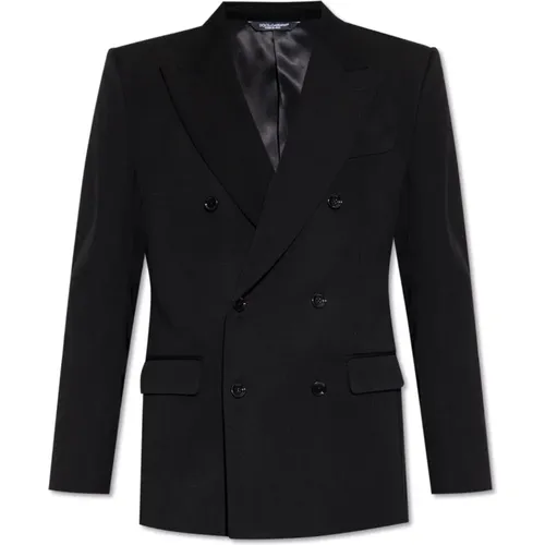 Blazers, male, , Size: 2XL Wool blazer - Dolce & Gabbana - Modalova