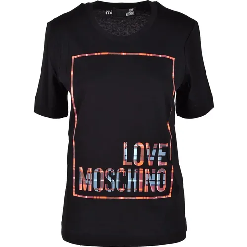 T-Shirts, female, , Size: M White T-Shirt from Collection - Love Moschino - Modalova