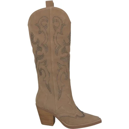 Pointed Toe Leather High Boots , female, Sizes: 8 UK, 7 UK, 3 UK - Alma en Pena - Modalova