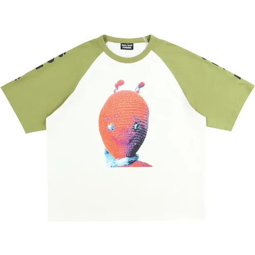 Alien Raglan Shirt - Cotton T-Shirt with Print , male, Sizes: S - Pleasures - Modalova