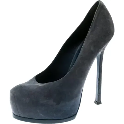 Pre-owned Pumps, female, , Size: 10 US Pre-owned Suede heels - Yves Saint Laurent Vintage - Modalova