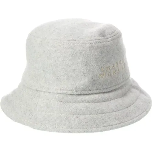 Hats, female, , Size: 57 CM Wool Felt Logo Bucket Hat - Isabel marant - Modalova