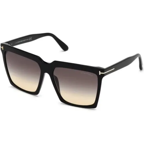 Schwarze Glanz Sonnenbrille , unisex, Größe: 58 MM - Tom Ford - Modalova