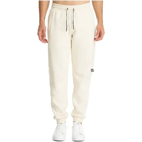 Sweatpants, male, , Size: M Elastic Waist Joggers with Logo - Emporio Armani EA7 - Modalova